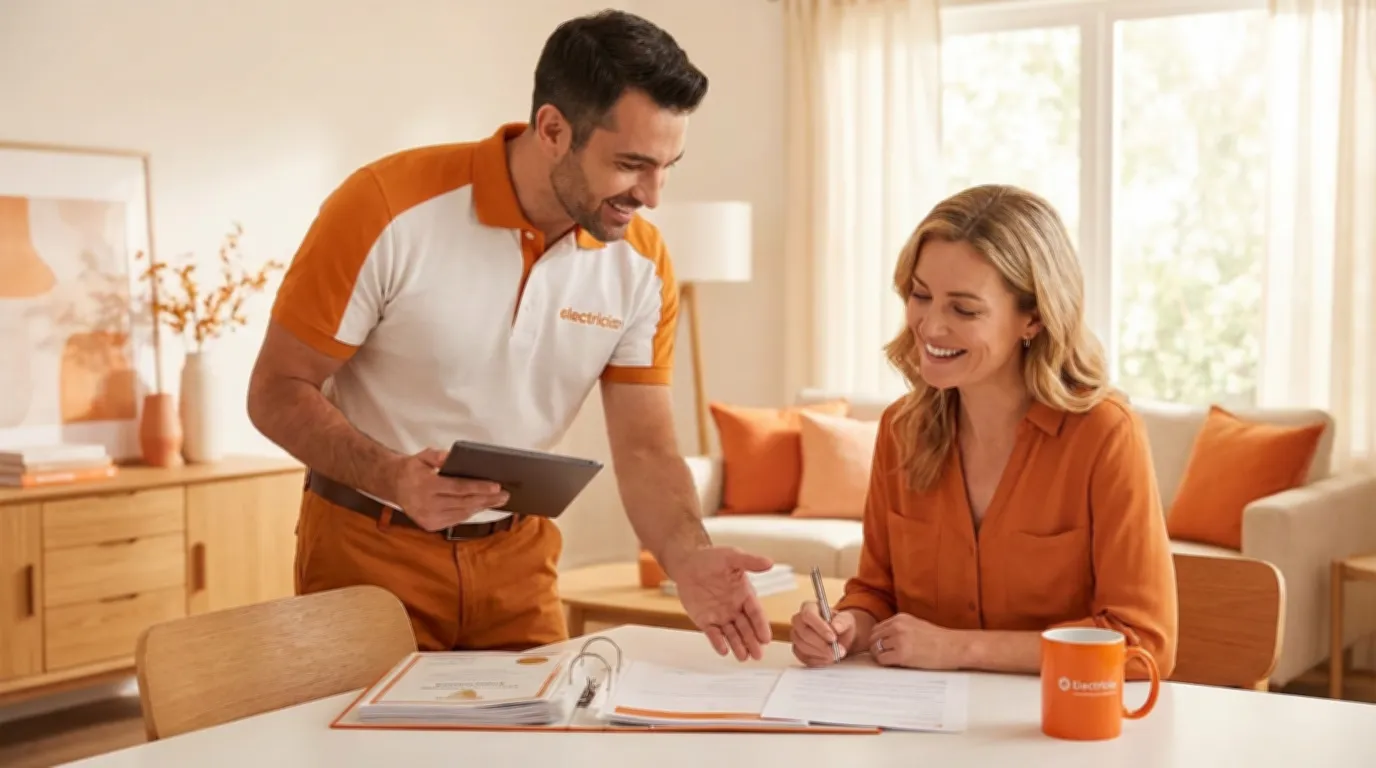 Électricien certifié vérifiant une installation